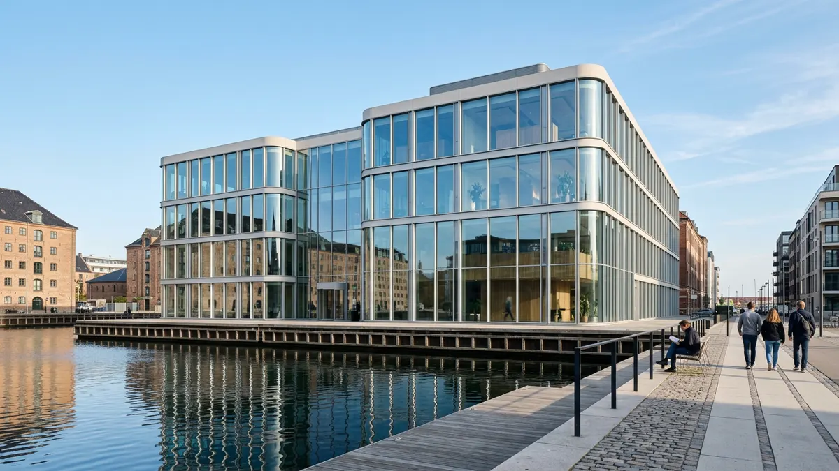 Modern office buildings in Copenhagen representing Danish commercial real estate investment